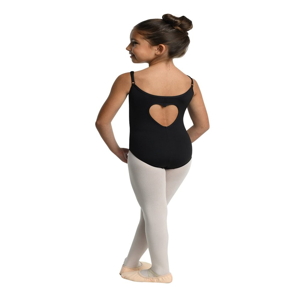 Danz N Motion Girls Lilah Heart Cutout Camisole Leotard 23129C (Black, 8-10)