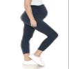 Leggings Depot Women's Maternity Leggings Over The Belly Pregnancy Casual Yoga Tights (Capri, Charcoal, Large) view 1