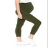 Leggings Depot Women's Maternity Leggings Over The Belly Pregnancy Casual Yoga Tights (Capri, Olive, 1X) view 1
