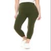 Leggings Depot Women's Maternity Leggings Over The Belly Pregnancy Casual Yoga Tights (Capri, Olive, 1X) view 2