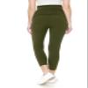 Leggings Depot Women's Maternity Leggings Over The Belly Pregnancy Casual Yoga Tights (Capri, Olive, 1X) view 3