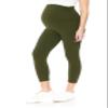 Leggings Depot Women's Maternity Leggings Over The Belly Pregnancy Casual Yoga Tights (Capri, Olive, 1X) view 4