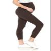 Leggings Depot Women's Maternity Leggings Over The Belly Pregnancy Casual Yoga Tights (Capri, Mocha, Medium) view 1