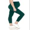 Leggings Depot Women's Maternity Leggings Over The Belly Pregnancy Casual Yoga Tights (Capri, Forest Green, 2X) view 1