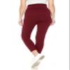 Leggings Depot Women's Maternity Leggings Over The Belly Pregnancy Casual Yoga Tights (Capri, Burgundy, 1X) view 3