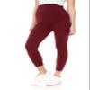 Leggings Depot Women's Maternity Leggings Over The Belly Pregnancy Casual Yoga Tights (Capri, Burgundy, 1X) view 4