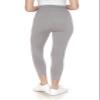 Leggings Depot Women's Maternity Leggings Over The Belly Pregnancy Casual Yoga Tights (Capri, Light Grey, 1X) view 3