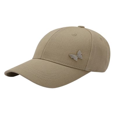 Baseball Caps for Women, Rhinestone Butterfly Decor Baseball Cap, Unisex Vintage Baseball Cap with Butterfly Badge (Khaki)