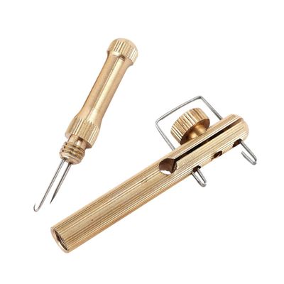 INOOMP 2pcs Wire Tie Hitch Hook Neckties Fishing Knot Tying Tool Supplies Fishing Accessories T Tool Fishing Quick Knot Tying Tool Manual Fish Tool Flight Fishing Line Golden Copper