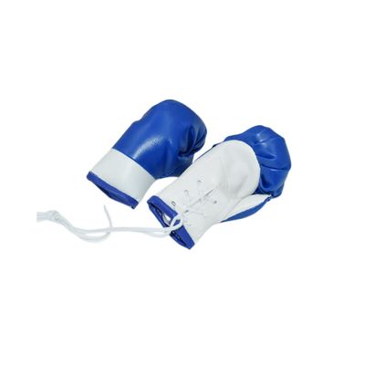 Mini Boxing Gloves - Miniature Decorative Toys for Home, Car, Party (Blue White)