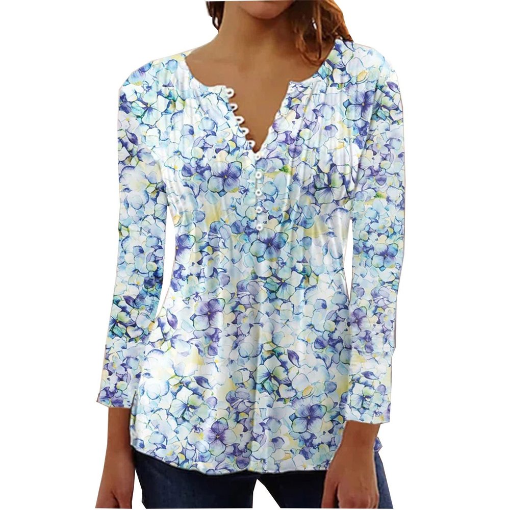3/4 Length Sleeve Womens Tops, Fall Shirts for Women Oversized Tshirts Shirts for Women 3/4 Sleeve Loose Fit Lace Trendy Comfy Blusas Elegantes para Mujer para Fiestas Cute Shirts A-Navy