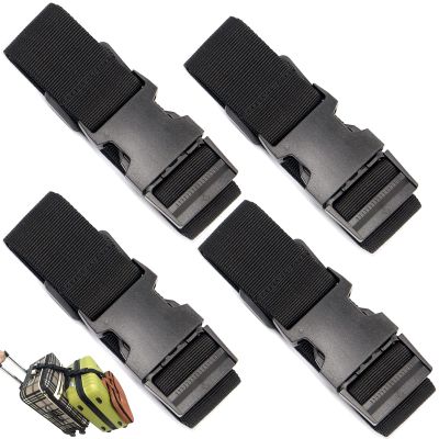 4Pack Luggage Straps Add Bag Luggage Straps to Connect Two Suitcases, Adjustable Luggage Belt Connector for Carry On, Travel Attachment Accessories for Connect Your 3 Luggages, Black