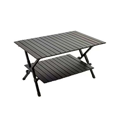 Yadlan Camping Tables for Cooking, Portable Picnic Tables Folding Beach Table Portable Camping Table, Double-Layer Outdoor Picnie Table Lightweight Rollable Table Easy to Assembly