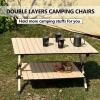 Yadlan Camping Tables for Cooking, Portable Picnic Tables Folding Beach Table Portable Camping Table, Double-Layer Outdoor Picnie Table Lightweight Rollable Table Easy to Assembly view 3