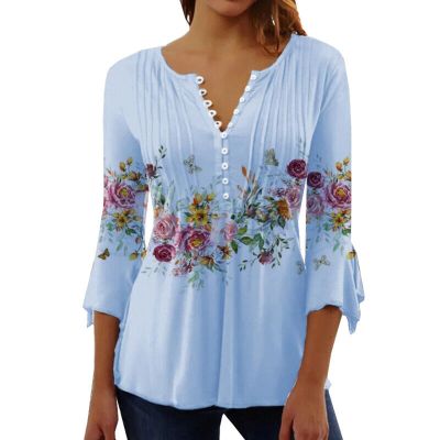 3/4 Sleeve Tops, Fall Shirts for Women Womens Blouses V Neck Trendy Comfy Lace Loose Fit Camisas De Vestir para Mujer Petite Tops for Women Size Petite Womens Fall Fashion