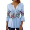 3/4 Sleeve Tops, Fall Shirts for Women Womens Blouses V Neck Trendy Comfy Lace Loose Fit Camisas De Vestir para Mujer Petite Tops for Women Size Petite Womens Fall Fashion view 1
