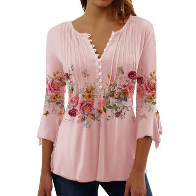 3/4 Sleeve Tops, Fall Shirts for Women Tshirts Shirts for Women Trendy V Neck Lace Comfy 3/4 Sleeve Ropa Deportiva para Mujer Petite Tops for Women Size Petite Basics Womens Clothing A-Pink