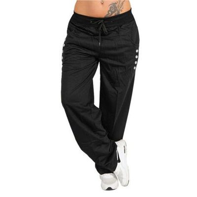 Uillui Capri Pants for Women Relaxed-Fit Wide Leg Cropped Trousers Summer Quick Dry Lounge Sweatpants Comfy Fit Work Slacks Black