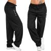 Uillui Capri Pants for Women Relaxed-Fit Wide Leg Cropped Trousers Summer Quick Dry Lounge Sweatpants Comfy Fit Work Slacks Black view 2