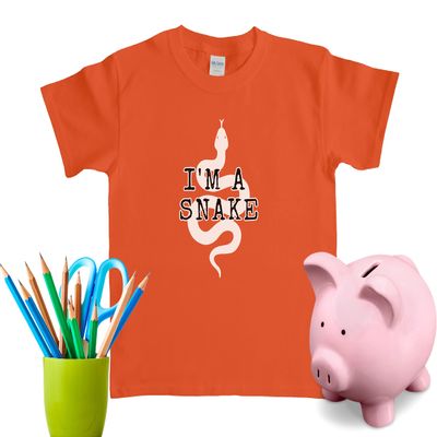BECLYN I'm A Snake Boy's T-Shirt YouTube Trending Shirt Kids Tshirt Tee TIK Tok Short Sleeve IG Tiktok Reptile Graphic Trending (as1, Alpha, x_l, Regular, Orange)