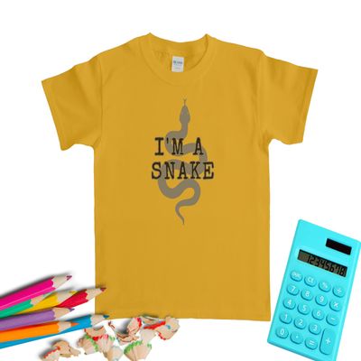 BECLYN I'm A Snake Boy's T-Shirt YouTube Trending Shirt Kids Tshirt Tee TIK Tok Short Sleeve IG Tiktok Reptile Graphic Trending (as1, Alpha, x_l, Regular, Gold)