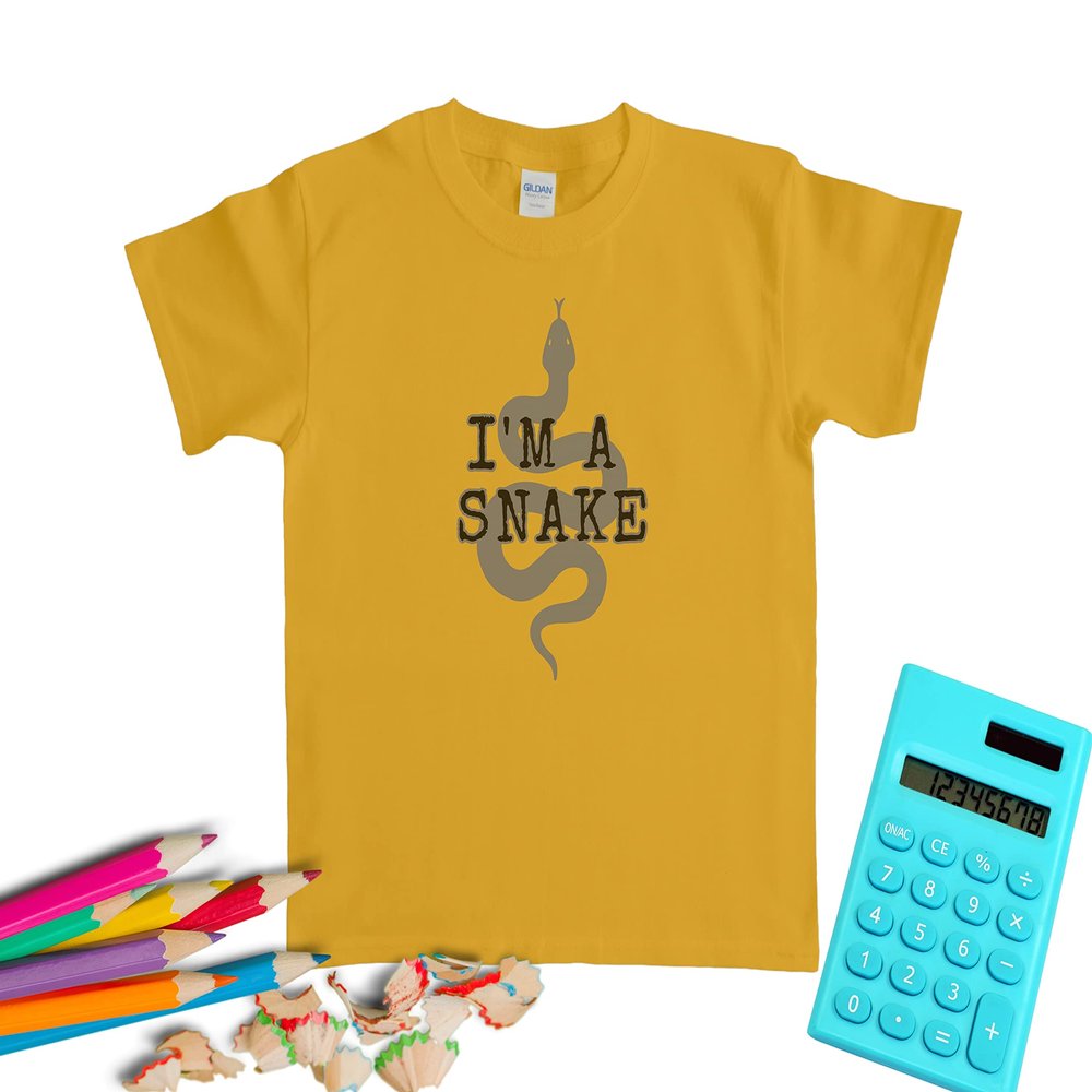 BECLYN I'm A Snake Boy's T-Shirt YouTube Trending Shirt Kids Tshirt Tee TIK Tok Short Sleeve IG Tiktok Reptile Graphic Trending (as1, Alpha, x_l, Regular, Gold)