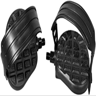 1 Pair Exercise Bike Pedals with Strap Schwarz Replacement Durable Exercycle Lightweight Platform Pedals for Bike Commute Riding Exercise