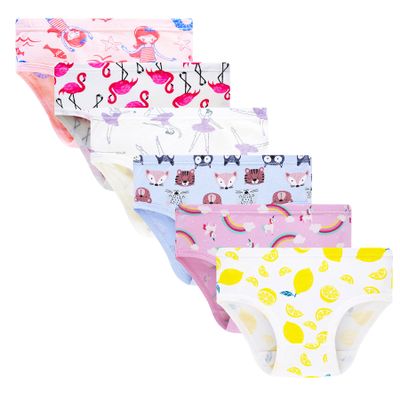 Barara King Girls Undies Cotton Panties Little Toddler Soft Underwear Briefs kids (Pack of 6) Size 2T