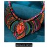 Outyua African Maasai Necklace Collar Bib Chunky Necklaces Statement Ethnic Style Tribal Blue Beaded Rope Festival Costume Colorful Necklace Women's Jewelry(Colorful) view 4