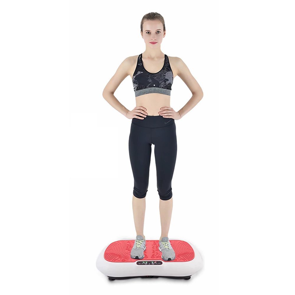 HAIZON Vibration Plate Exercise Machine Whole Body Workout Machine Vibration Fitness Platform Machine Home Training Equipment with Resistance Bands