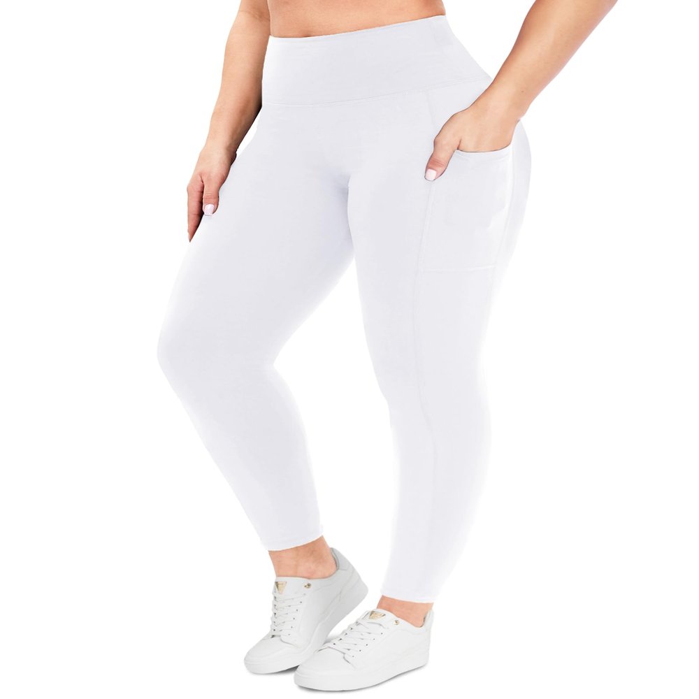 NexiEpoch Leggings for Women with Pockets Plus Size-High Waisted L-XL-3XL Tummy Control Soft Yoga Pants for Workout Running