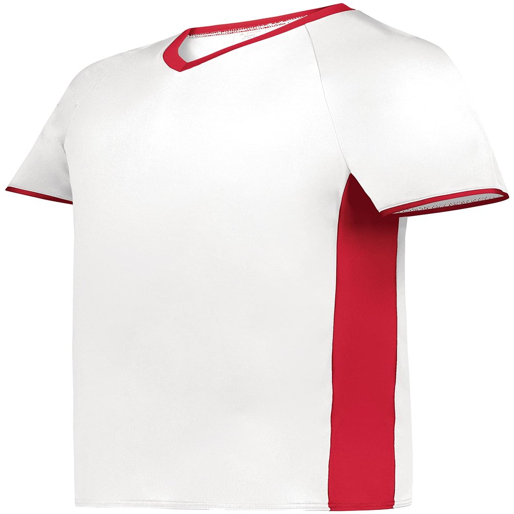 Augusta Sportswear Cutter+ V-Neck Jersey White/Scarlet 2XL