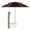 LIGUOYI Outdoor Sun Shade Parasol Beach Umbrellas 6.5/7/7.7/8.3 Feet Fishing Umbrellas with Sand Anchor, Shelter Portable Windproof Stainless Steel Pole, Tilting Adjustable Height view 1