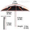 LIGUOYI Outdoor Sun Shade Parasol Beach Umbrellas 6.5/7/7.7/8.3 Feet Fishing Umbrellas with Sand Anchor, Shelter Portable Windproof Stainless Steel Pole, Tilting Adjustable Height view 3