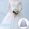 3 Hoops Petticoat Full Slip Flower Crinoline Skirt - Bridal Wedding Dress with Layered Hoop Skirt Midi Prom Retro Mesh view 4