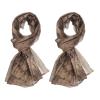 PATIKIL 63"x20" Camouflage Netting Camo Scarf, 2 Pack Camo Netting Veil Desert Mesh Scarves for Outdoor Activities, Yellow view 1