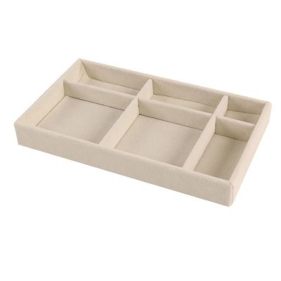 WIEBED Jewelry display storage box, table top, makeup storage plate, stud earrings, bracelet, ring storage stand Beige 6 tiles