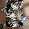Rubber and Suede Yoga Mat Pilates Mat Exercise/Gym/Home Mat Non-Slip Cushioning Soft Silver Metal Mandala Hippie with a Little Steampunk view 1