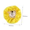 Healeved 3pcs Adjustable Satin Sleeping Hats for Boy Girl Double Layer Hair Caps Yellow Rose Red Breathable and Lightweight for Hair During Sleep and Bath view 2