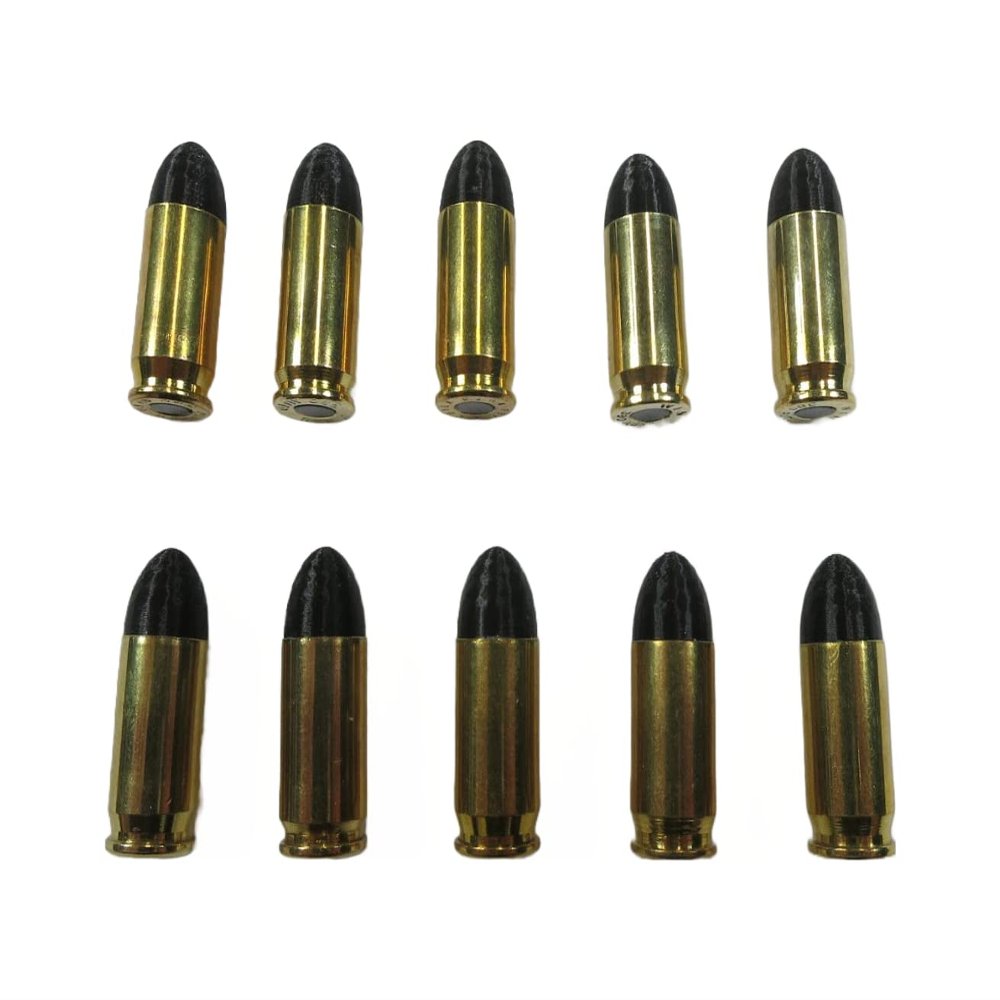 380 ACP AUTO Snap caps - Dummy Training Rounds - Set of 10 (Black & Brass)