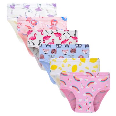 Family Feeling Kids Panties Big Girls Assorted Underwear rainbow (Pack of 6) Size 11 12