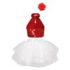 FEESHOW Kids Girls Sequined Rainbow Ballet Dance Tutu Dress Latin Jazz Performance Dancewear Costumes Red A 6-7 Years view 2