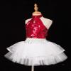 FEESHOW Kids Girls Sequined Rainbow Ballet Dance Tutu Dress Latin Jazz Performance Dancewear Costumes Red A 6-7 Years view 4