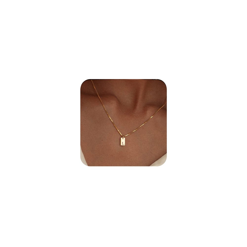 Initial Necklaces for Women 14K Gold Plated Letter Necklace Dainty Name Pendant Necklace Personalized Christmas Gifts for Women Trendy Gold Jewelry