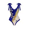 OBEEII Women Two Piece Swimsuit Tummy Control Monokini with Beach Cover up Wrap Skirt Floral Print Tummy Control Tankini Set 3012 XL view 2