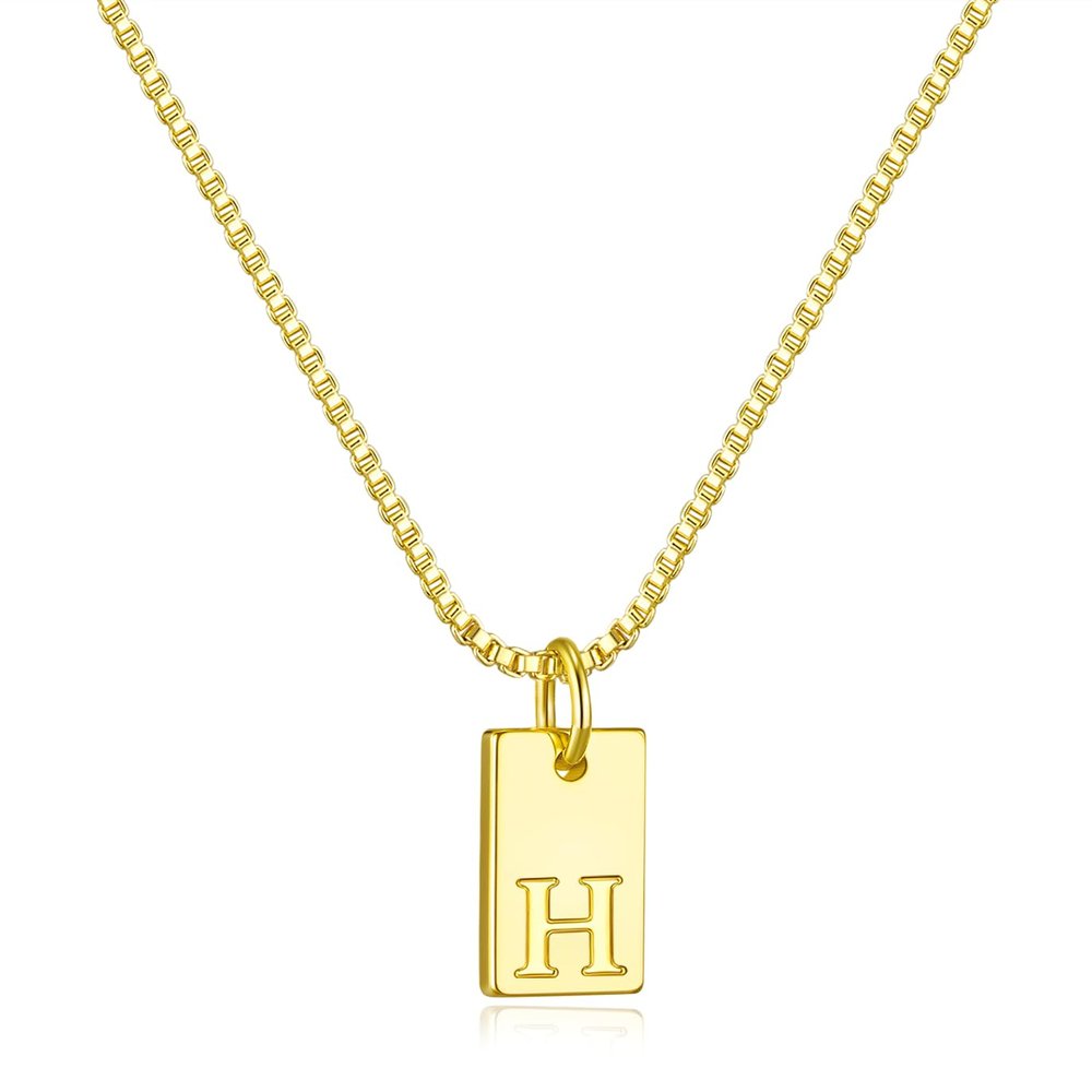 Initial Necklaces for Women 14K Gold Plated Letter Necklace Dainty Name Pendant Necklace Personalized Christmas Gifts for Women Trendy Gold Jewelry