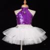 FEESHOW Kids Girls Sequined Rainbow Ballet Dance Tutu Dress Latin Jazz Performance Dancewear Costumes Lavender A 6-7 Years view 3