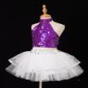 FEESHOW Kids Girls Sequined Rainbow Ballet Dance Tutu Dress Latin Jazz Performance Dancewear Costumes Lavender A 6-7 Years view 4