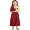 Shinsto Girls Metallic Gold Praise Dance Dress Liturgical Dancewear Loose Full Length Worship Costume Church Robe Red 14 Years view 3