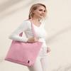 Prite Corduroy Tote Bag for Women Large Shoulder Bag with Zipper and Pockets for College Work Travel Shopping(Pink) view 2